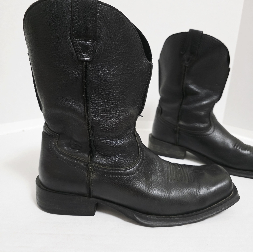 Ariat Men's Black Rambler Leather Square Toe Boots - Picture 6 of 10